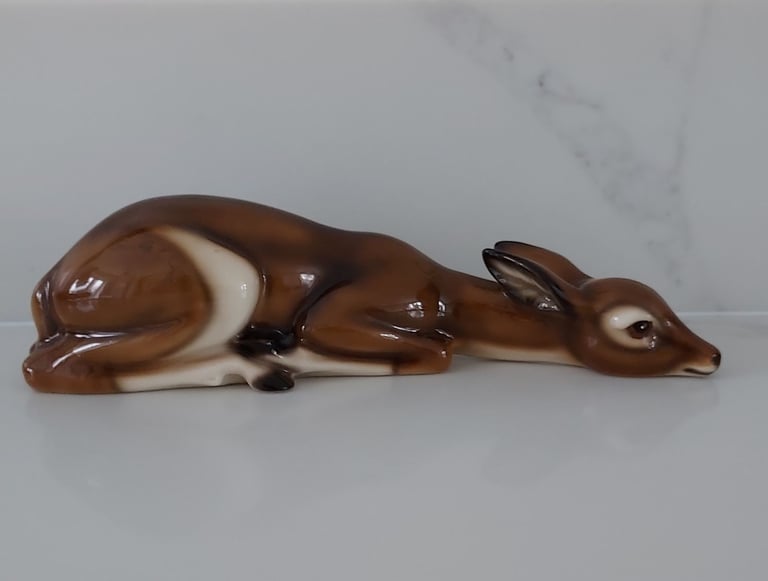 Ceramic Deer Lying Down Ornament