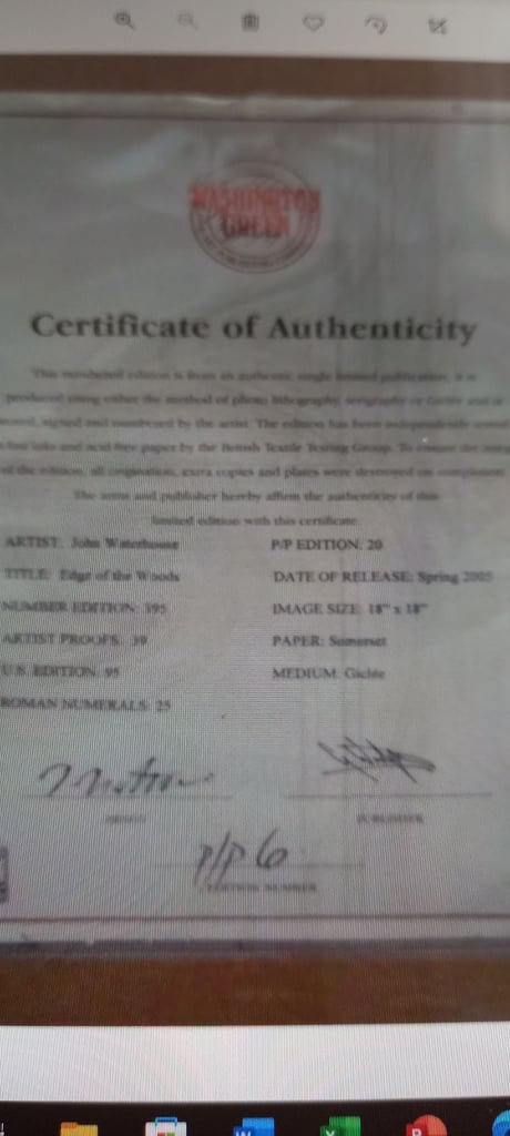 Limited Edition Giclee John Waterhouse framed & mounted