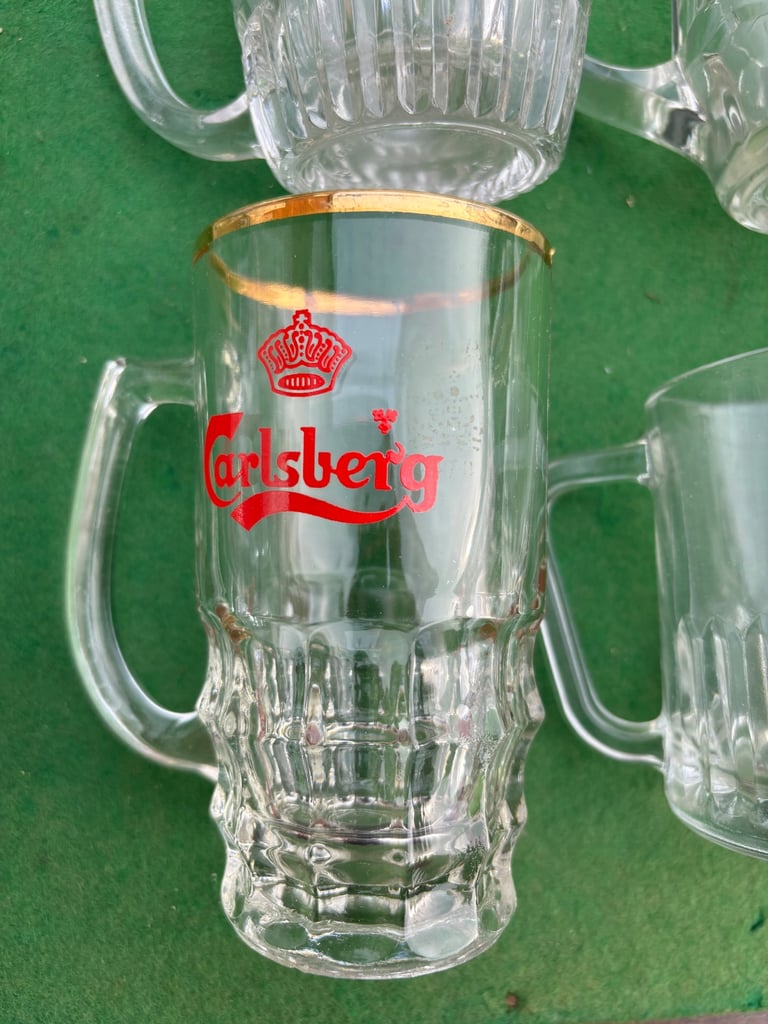 Mixed lot of half pint handled glasses some vintage 