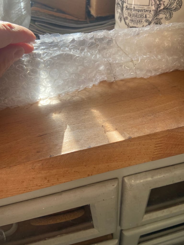 Mid Century Haberdashery glass drawer unit