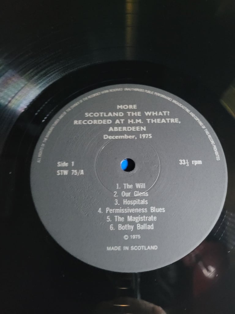 More Scotland The What? Live His Majesty's Aberdeen 1975 STW 75 Vinyl LP  NR MINT (9)
