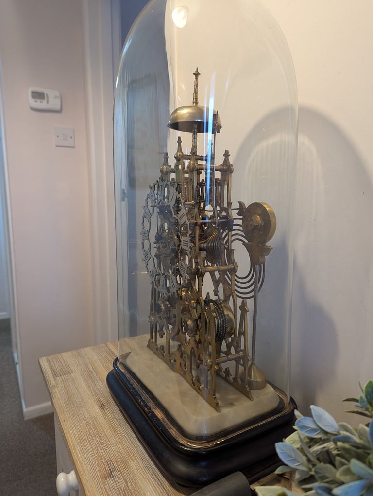 A Fine Large Victorian Twin Fusee Skeleton Clock c1870