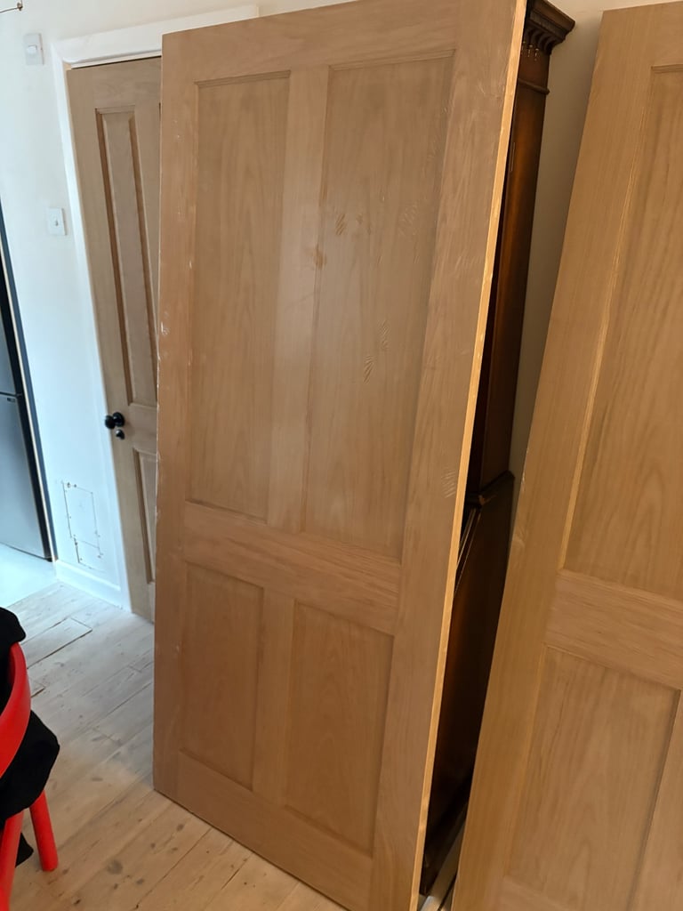 image for Victorian 4-panel internal unfinished oak fire door