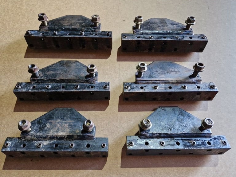 image for John Deere Aercore Mini Tine Head Blocks SET of 6 for 1500 Aerator