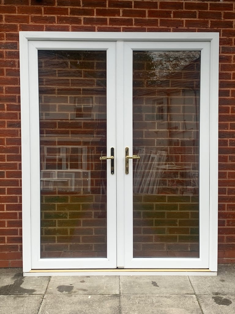 UPVC DOUBLE GLAZED FRENCH PATIO DOOR & KEY 169cm WIDE 209.5cm HIGH Can Deliver