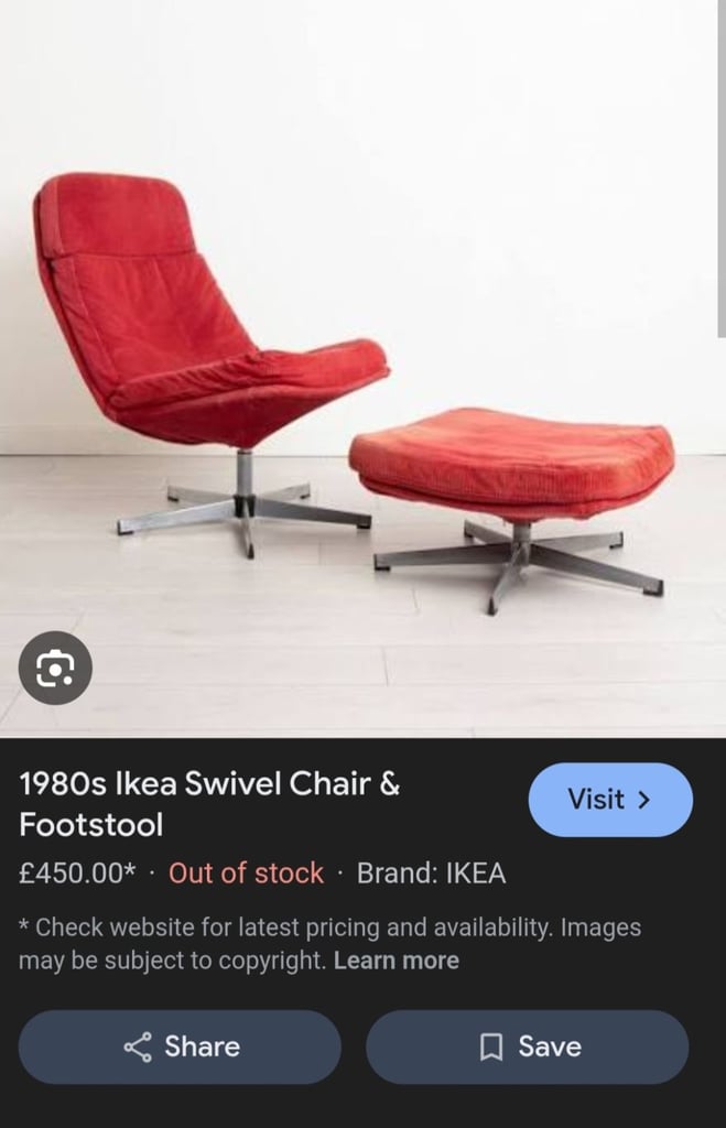 Vintage 80s ikea mila footstool in red cord. 