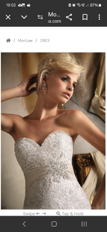 Stunning Gold Mori Lee Wedding Dress.