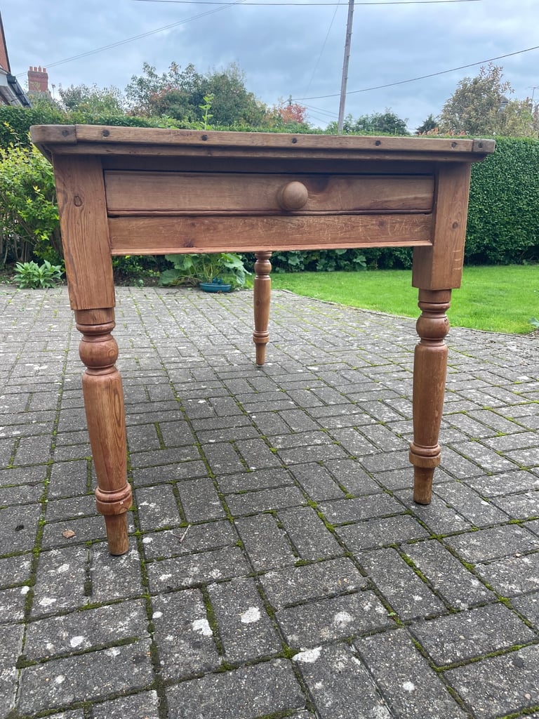 Antique Pine Kitchen Table 
