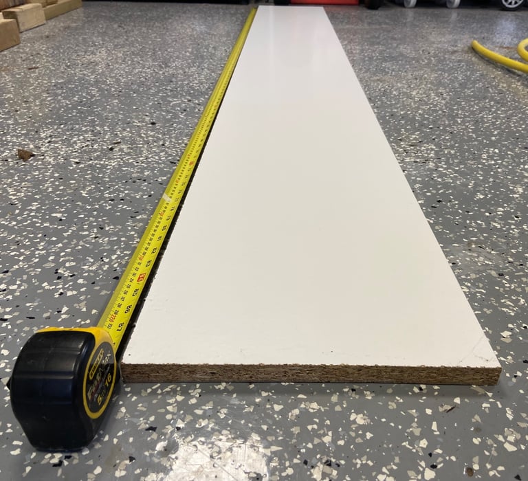 1 x length laminate shelf