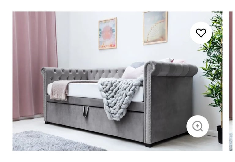 image for Chesterfield single couch bed pull out draw