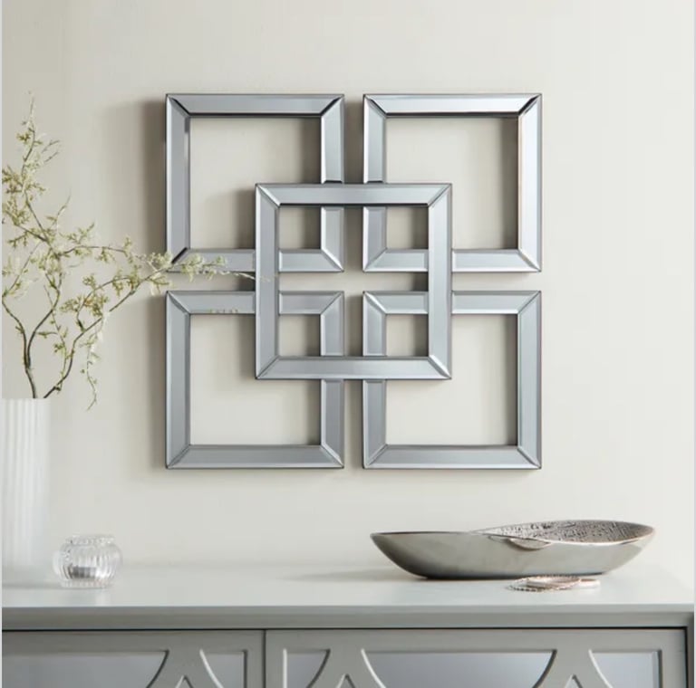 New. Boxed. 3 x Dunelm Luxe Decorative Geo Mirrors