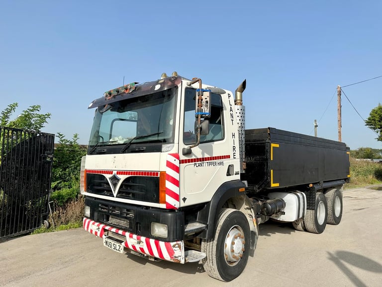 FODEN DAF ALPHA STEEL BODY DUMP TRUK TIPPER 6X4 DOUBLE DRIVE MANUAL CAT ENGINE 