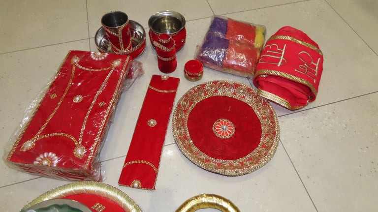 NEW Traditional 12 Piece Indian Wedding Phulkari Jaggo Punjabi Folk Cultural Bhangra Asian Wedding