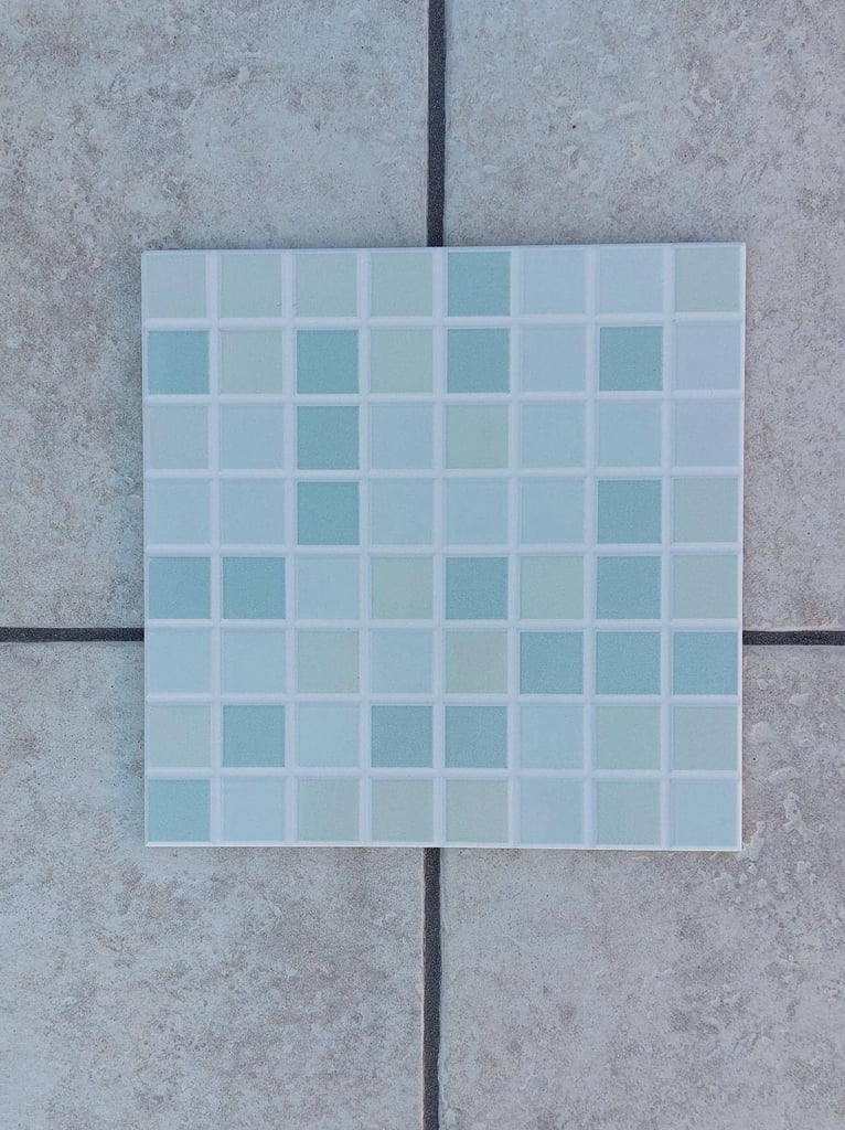 NEW Blue square mosaic bathroom ceramic tiles - pack of 7