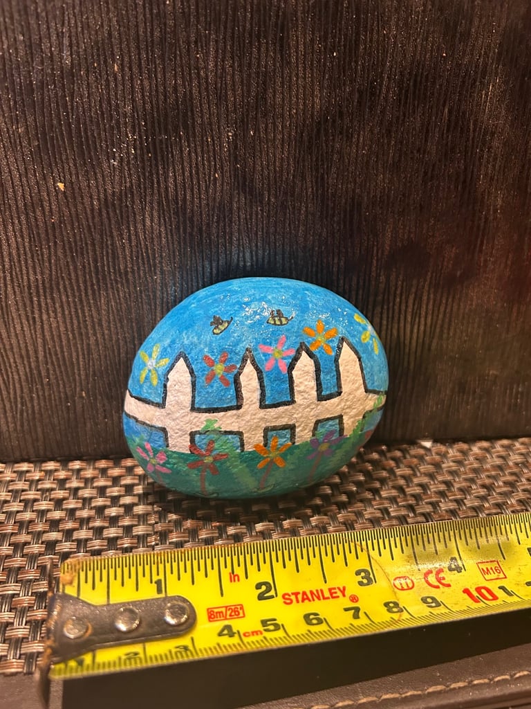 image for Painted rock garden/fence/flowers