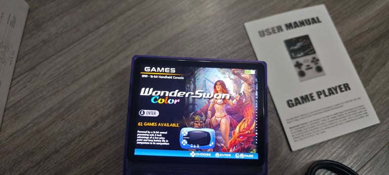 New M37 Handheld Game Console 64GB Purple 20000+ Games