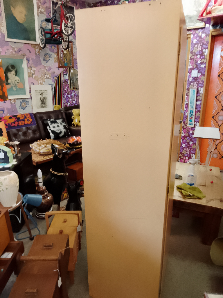 Vintage Pantry Cupboard. Could be used as a linen/haberdashery cupboard. Tan/caramel in colour.