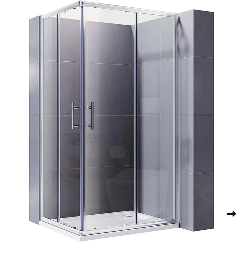 900x800 Square Corner Entry Sliding Reversible Shower Doors