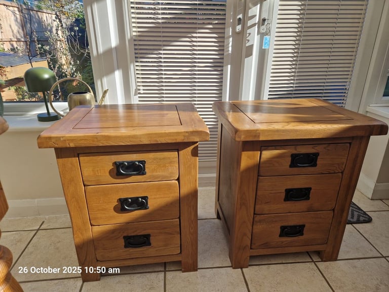Oak bedside tables 