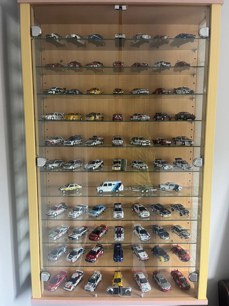 image for DeAgostini 1/43 scale full rally car collection in wall mounted display case. 