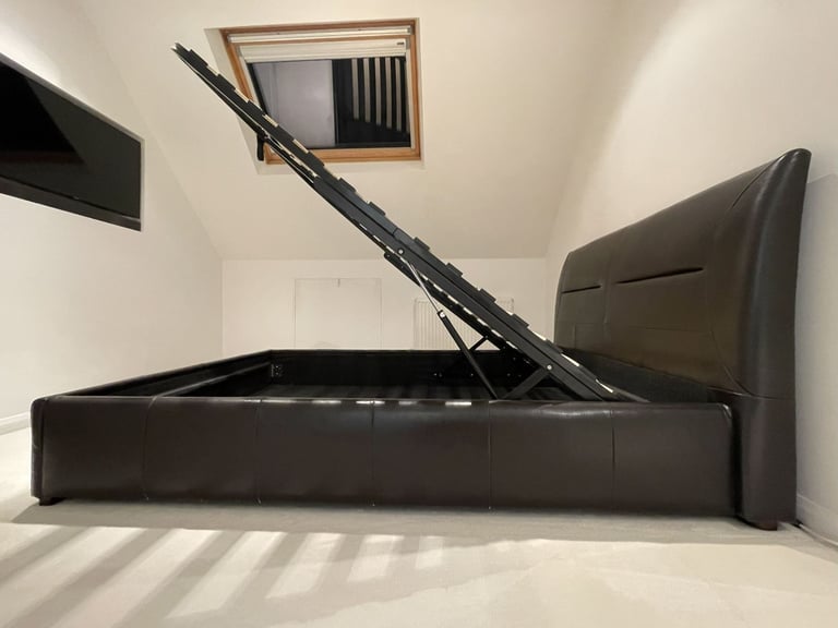 King Size Faux Leather Ottoman Bed Frame