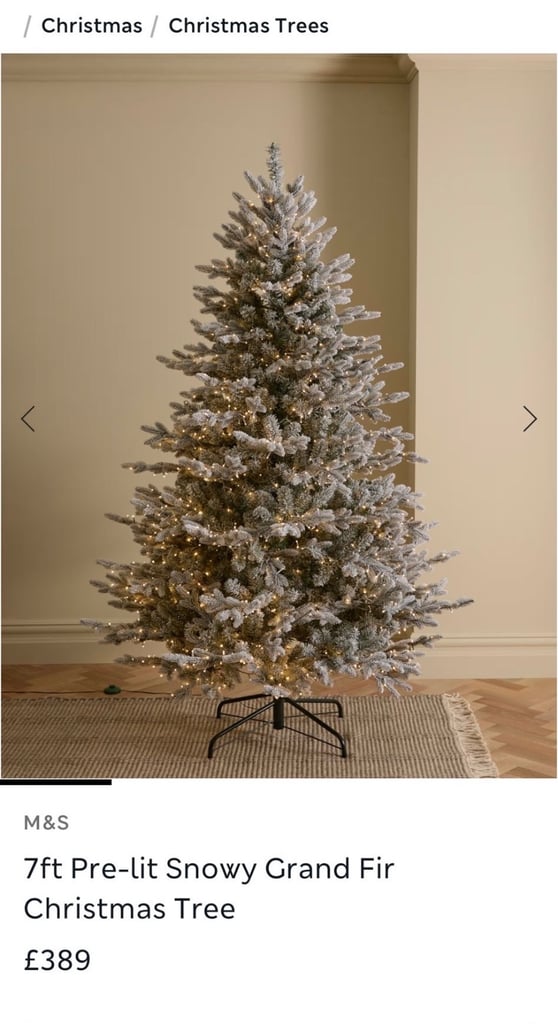 7ft pre lit Snowy Grand Fir tree