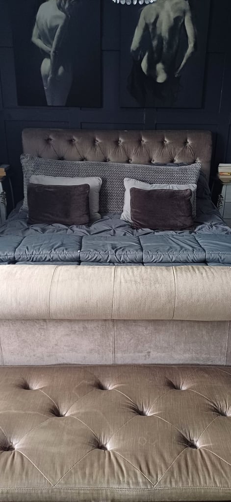 Next King Size Bed Frame & Ottoman 