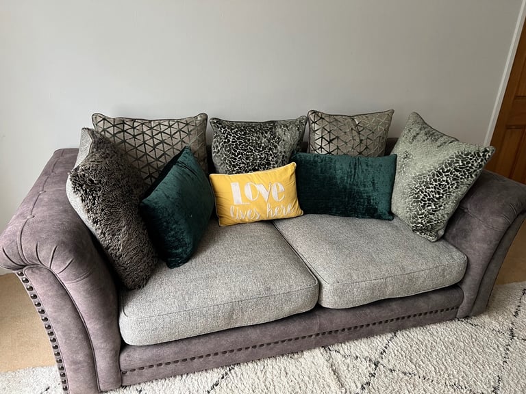 Fabric Three Seater Grey sofa from Barker and Stonehouse (OPEN TO OFFER)