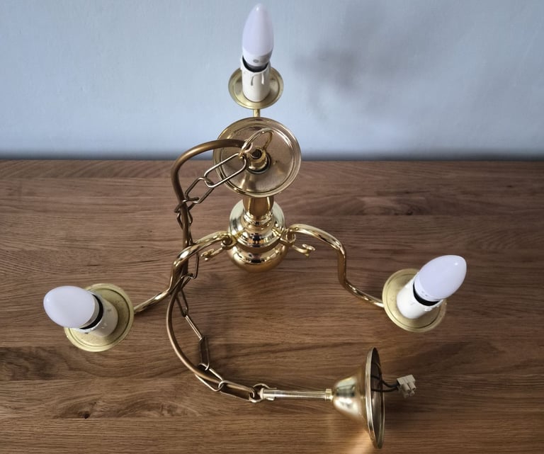 Flemish 3 Light Polished Brass Chandelier