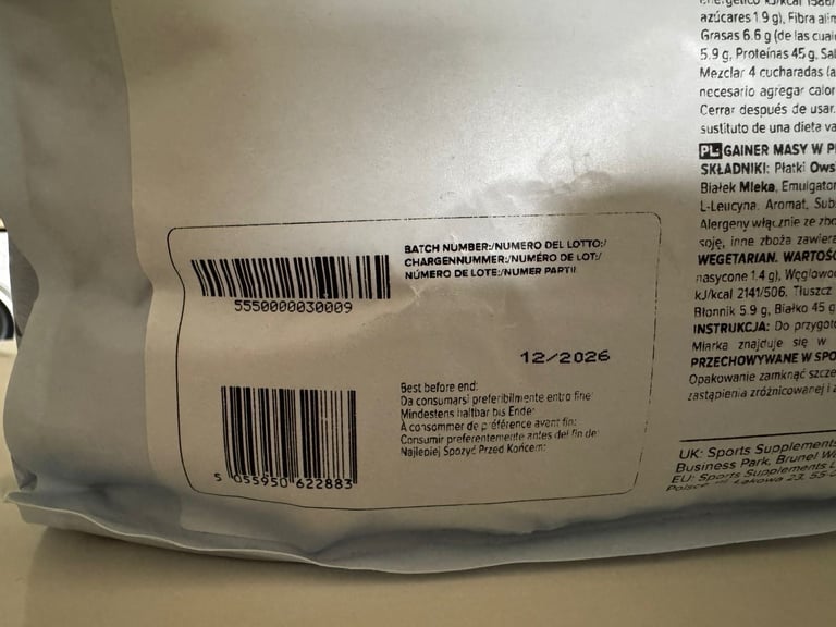 Protein powder never used (closed packaging) from Bulk
