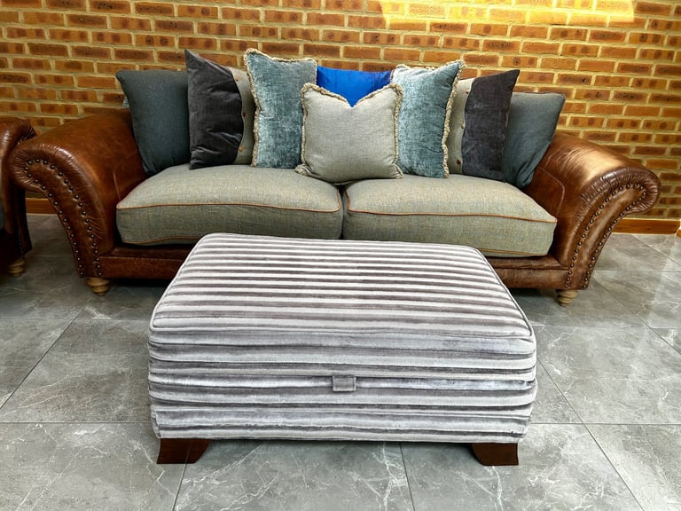 Tetrad Northwood Leather Sofa and Footstool Set ( delivery ) 