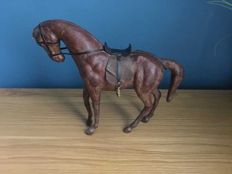 Vintage leather horse figure 