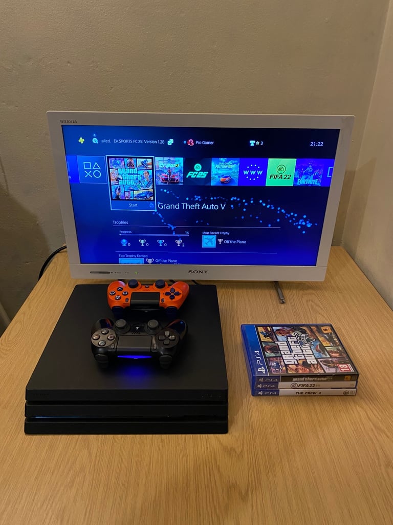 image for PS4 Pro 1TB | comes with 2 controllers, games and monitor