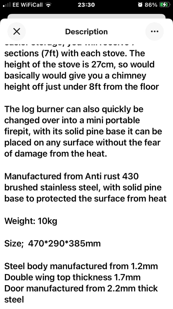 Brand new log burners 