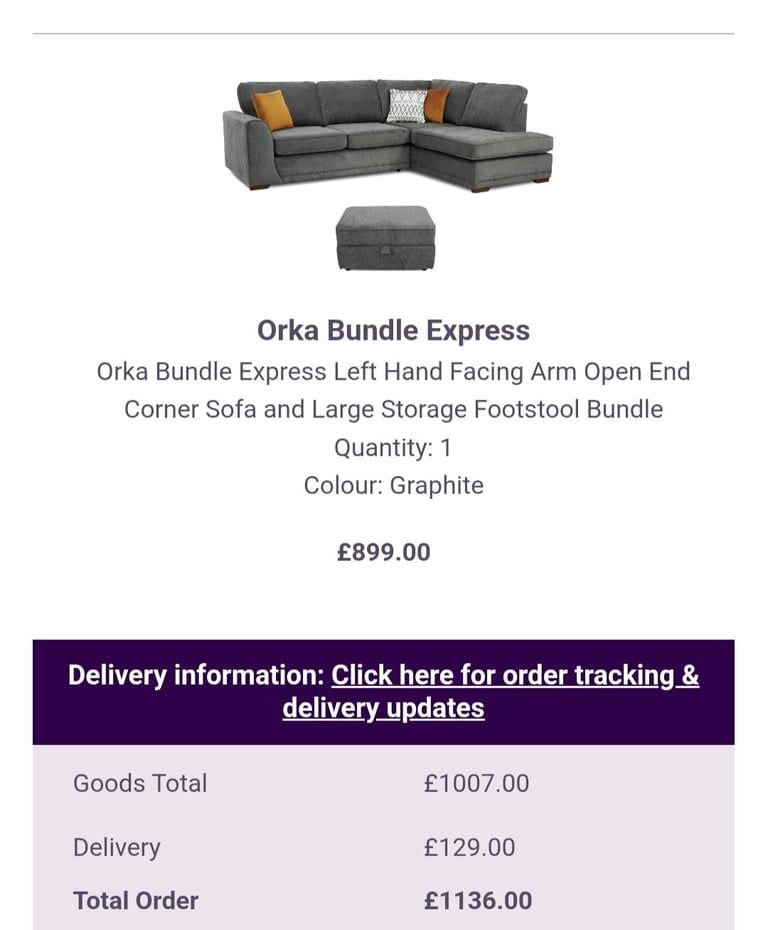 image for Orka bundle sofa with footstool 