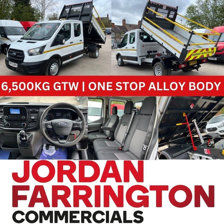 image for 2021 70 reg FORD TRANSIT 350 EURO 6 DOUBLE CAB RWD TIPPER **TWIN REAR WHEELS**