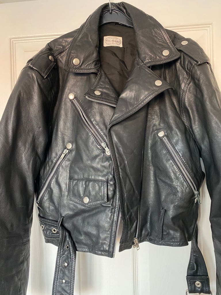 image for Ladies leather biker Jacket size 10/12 from Miss Selfridge
