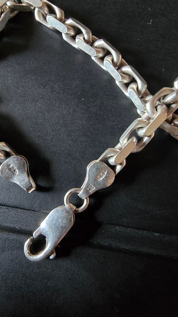 Men's Solid 925 Sterling Silver Curb Chain Necklace ( 46 grams in weight )