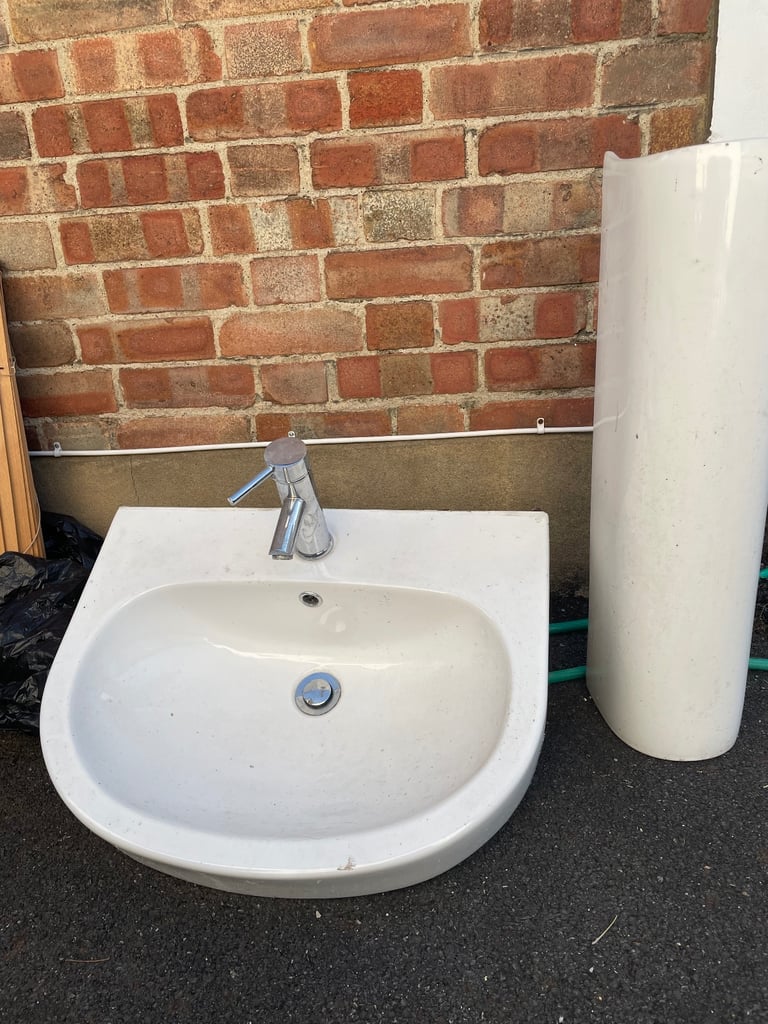 wash hand basin and pedestal