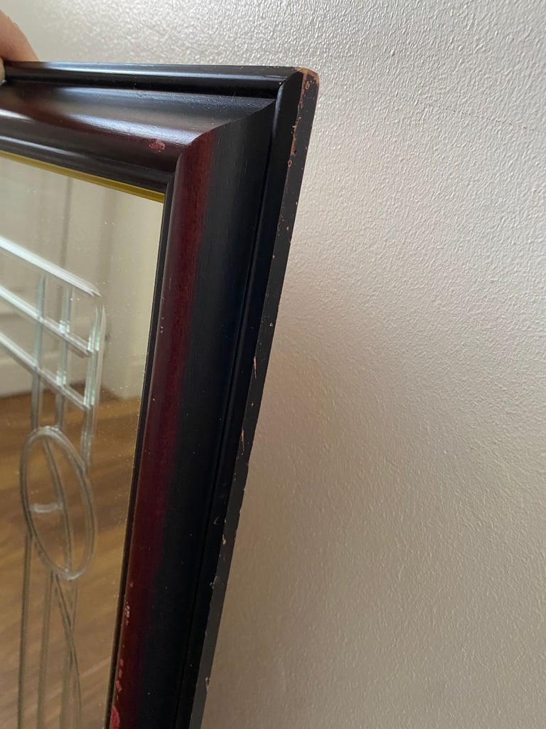 Large heavy etched rectangular mirror with Art Nouveau / Charles Rennie Mackintosh style design