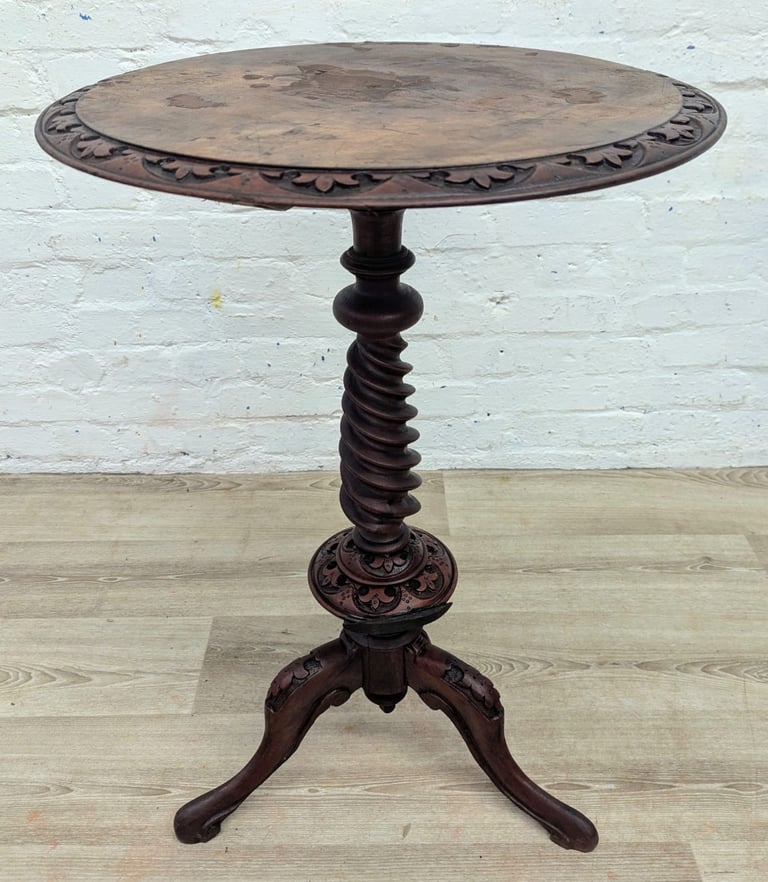 19th century walnut occasional table plant stand 