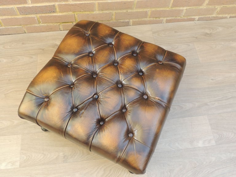 Chesterfield Whiskey Brown Footstool (UK Delivery)