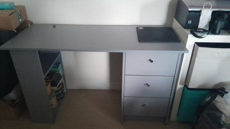 Argos Home Malibu 3 Drawer Office Desk - Grey