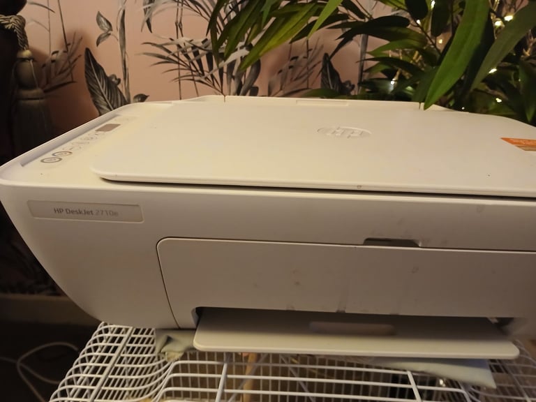 HP Deskjet 2710e printer, white.