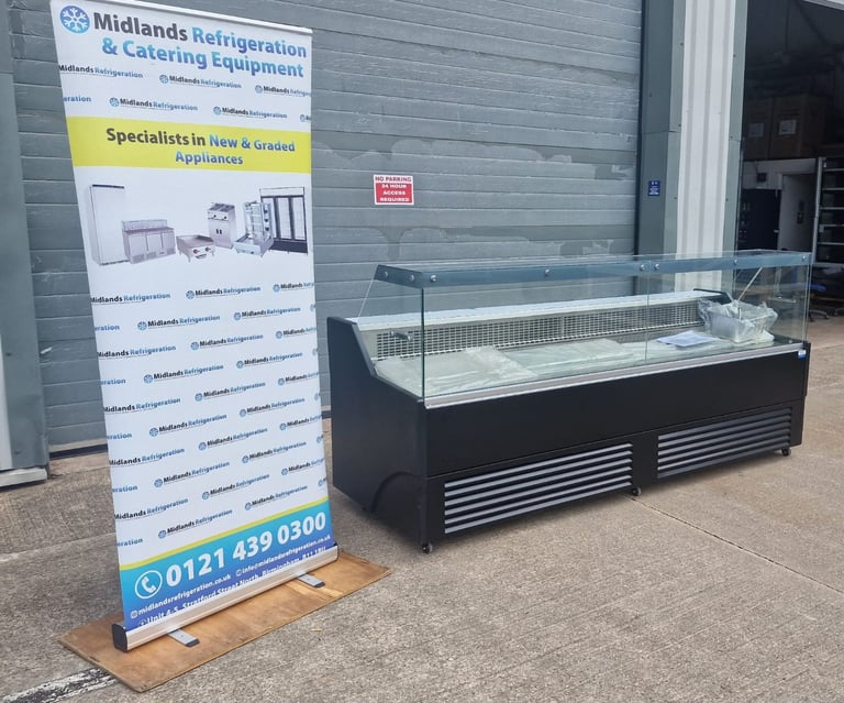 2.6m Meat Display Serve Over Display Cold Counter Commercial Fridge Deli Fridge Salad Chiller