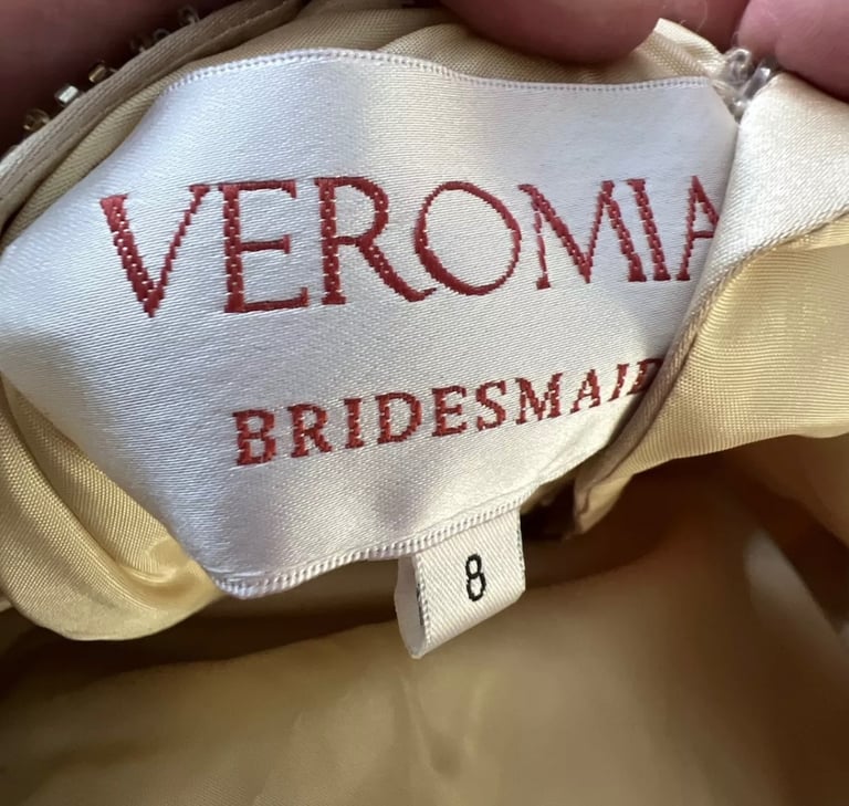 Veromia Gold Bridesmaid Dress with Diamantes