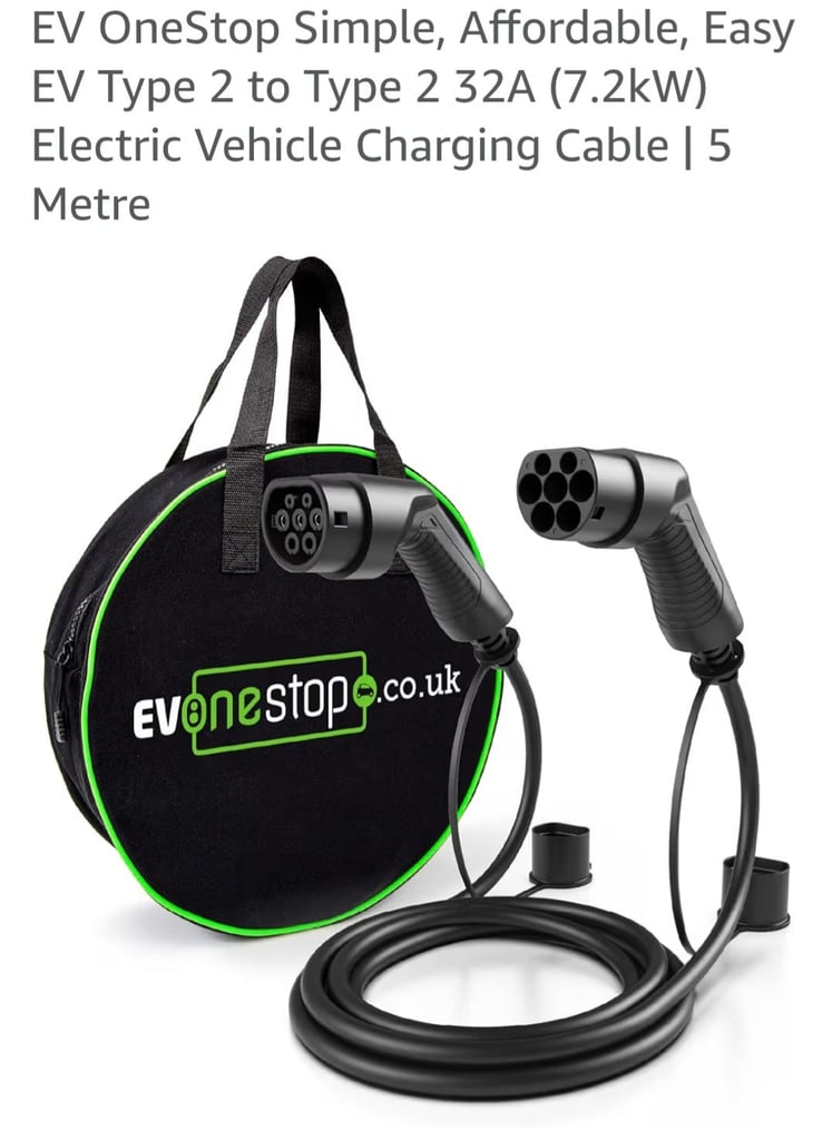 EV OneStop Type 2 charging cable