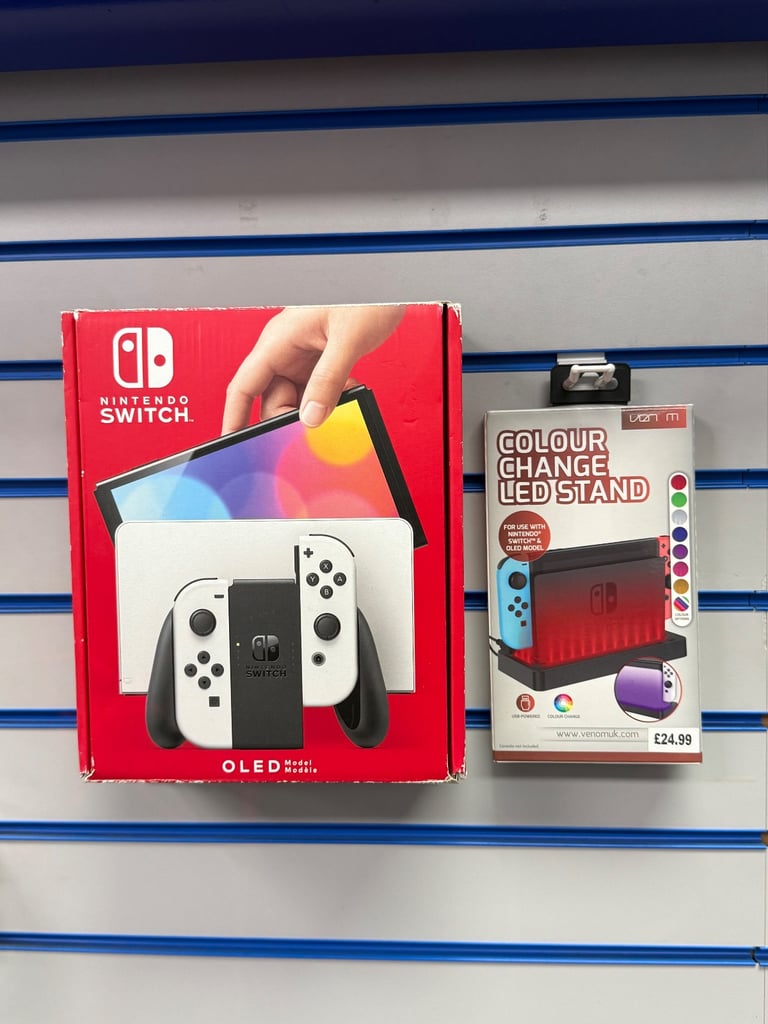 Nintendo switch oled with warranty box and accessories 