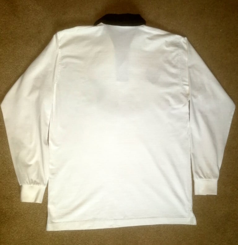 Men's Vintage England XV Rugby Shirt Long Sleeve White UK L 42 Inch Chest