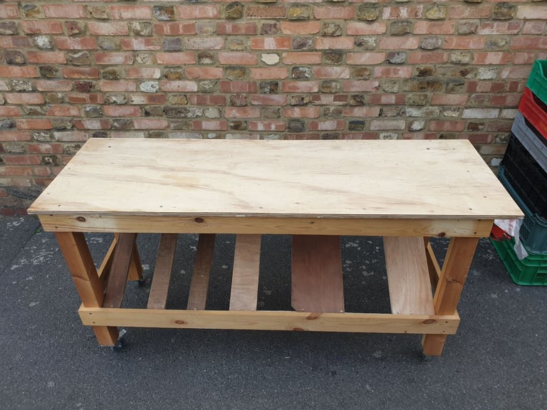 Shop Market Wooden Workbench Fruit Vegetables Trolley Display Unit Counter Top bar CARBOOT STAND